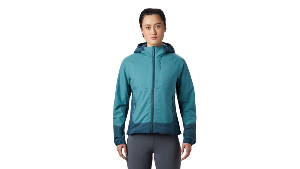 Mountain Hardwear Kor Cirrus Hybrid Hoody - Womens, Washed Turq, Extra Small, 1879911447-XS