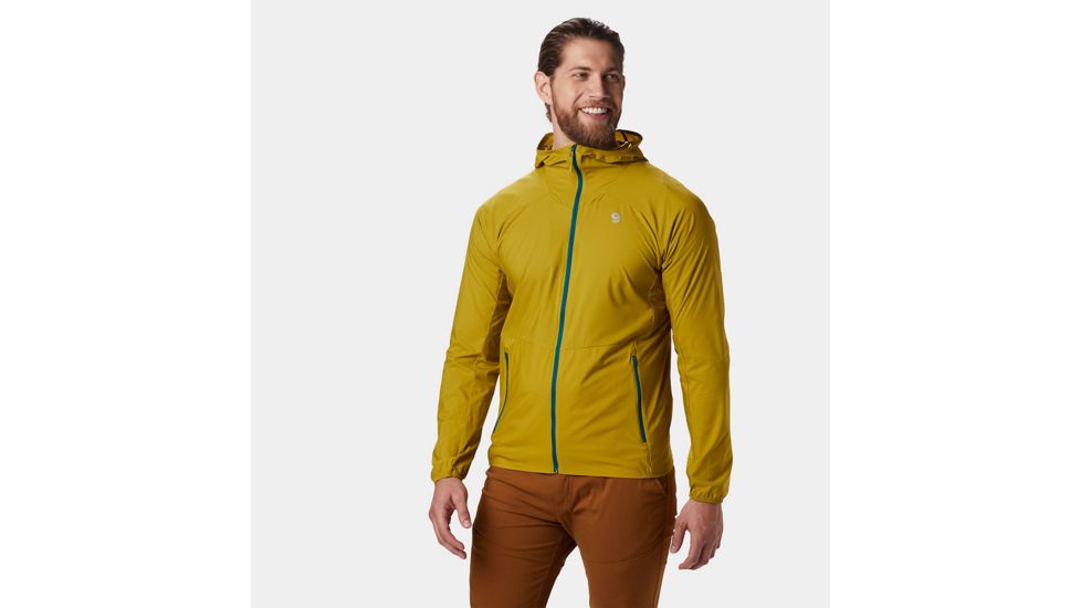 Mountain Hardwear Kor Preshell Hoody - Mens, Dark Citron, Medium, 1828211358-M