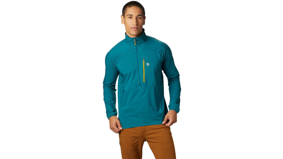 Mountain Hardwear Kor Preshell Pullover - Mens, Dive, 10, 30 Inseam, OM7417469-L