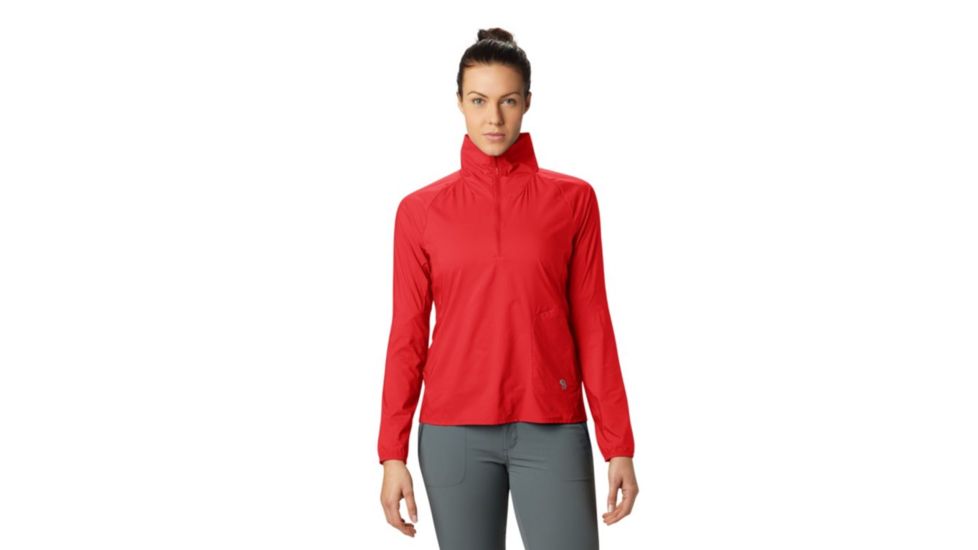 Mountain Hardwear Kor Preshell Pullover - Womens, Fiery Red, Medium, 1828401636-M