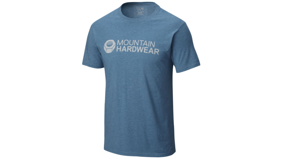 Mountain Hardwear Logo Graphic Short Sleeve T - Mens-Heather Bluesteel-Small
