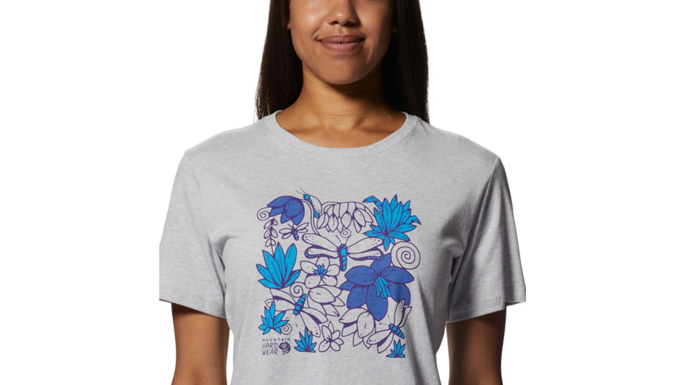 Mountain Hardwear Logo in a Box Short Sleeve T-Shirts - Womens, Hardwear Grey H, Small, 1989381058-HS