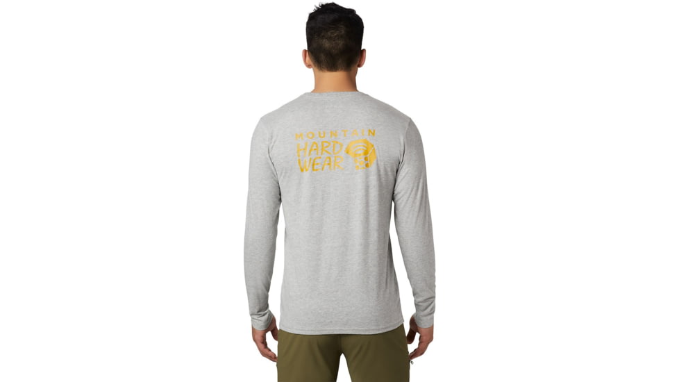 Mountain Hardwear Logo Long Sleeve T - Men's, Heather Grey, Medium, OM8358105-M