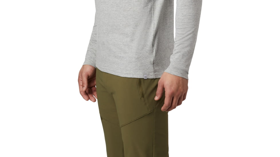 Mountain Hardwear Logo Long Sleeve T - Men's, Heather Grey, Medium, OM8358105-M