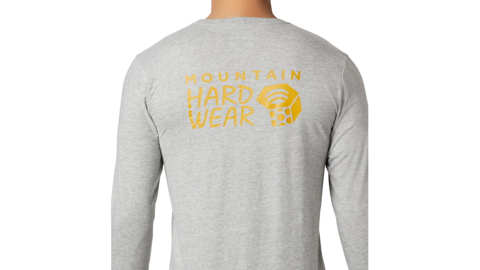 Mountain Hardwear Logo Long Sleeve T - Men's, Heather Grey, Medium, OM8358105-M
