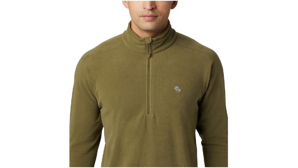 Mountain Hardwear Macrochill 1/2 Zip - Mens, Combat Green, 2XL, OM7723353-XXL