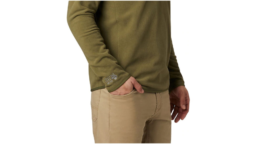 Mountain Hardwear Macrochill 1/2 Zip - Mens, Combat Green, 2XL, OM7723353-XXL