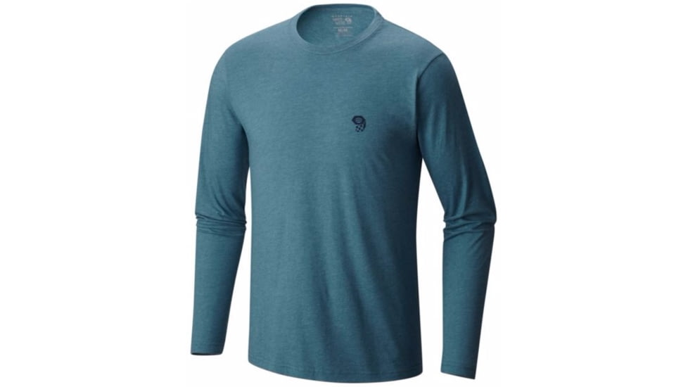 Mountain Hardwear MHW Logo Graphic Long Sleeve T - Men's-Heather Cloudburst-Large