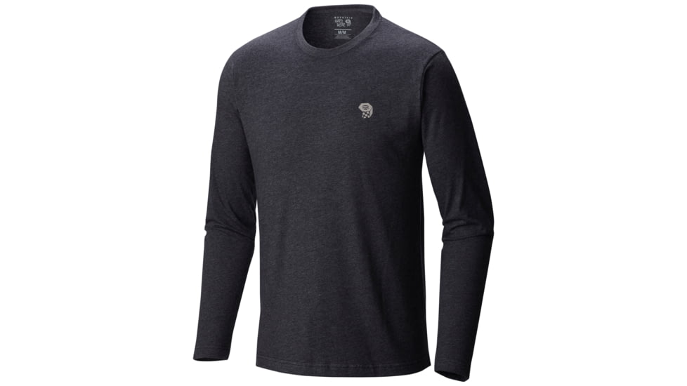 MHW Logo Graphic Long Sleeve T - Mens-Heather Black/Grey-Large