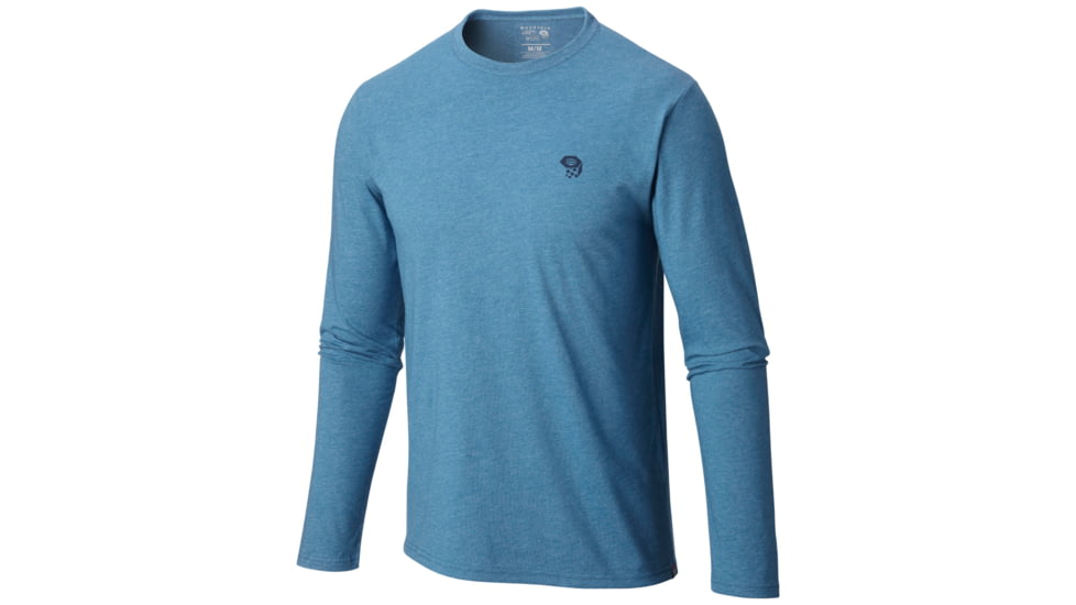 Mountain Hardwear MHW Logo Graphic Long Sleeve T - Mens-Heather Bluesteel-Small