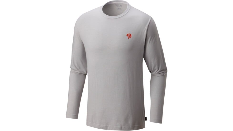 Mountain Hardwear MHW Logo Graphic Long Sleeve T - Men's-Heather Grey Ice-Large