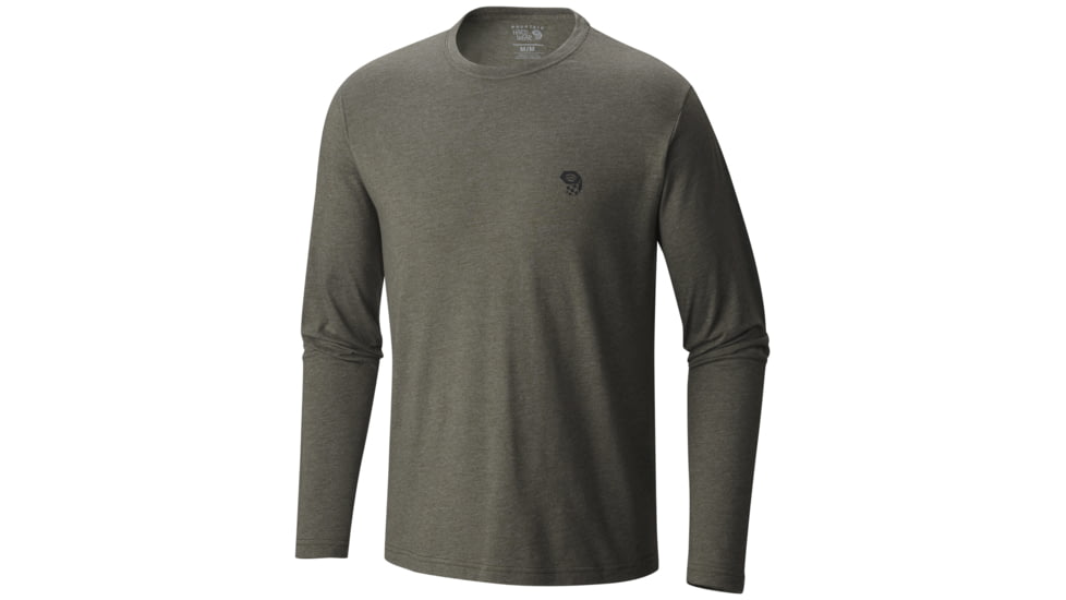 Mountain Hardwear MHW Logo Graphic Long Sleeve T - Men's-Heather Peatmoss-Large