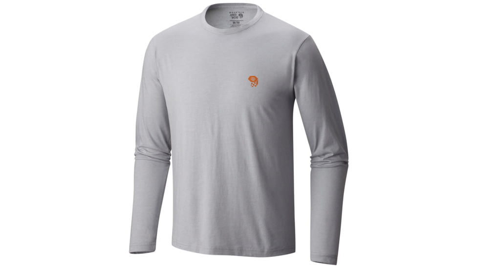 Mountain Hardwear MHW Logo Graphic Long Sleeve T - Men's-Heather Steam-X-Large