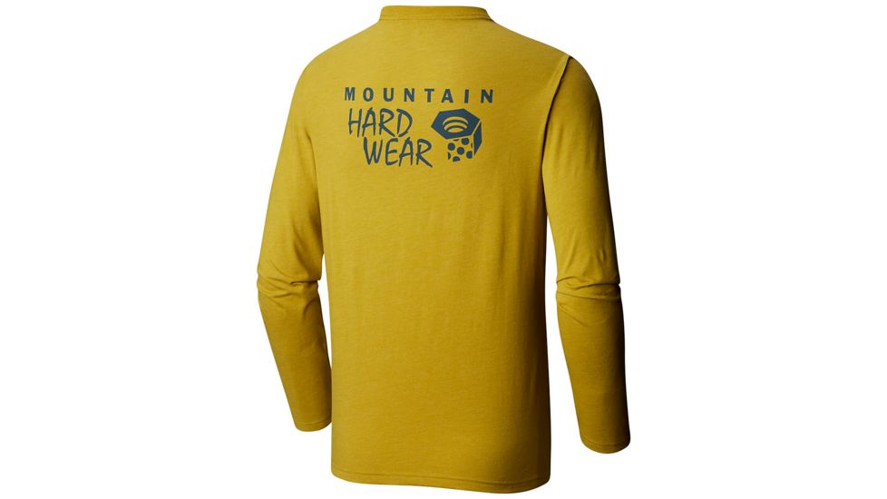 Mountain Hardwear MHW Logo Long Sleeve T - Mens, Heather Dark Citron, Large, 1817791359-L