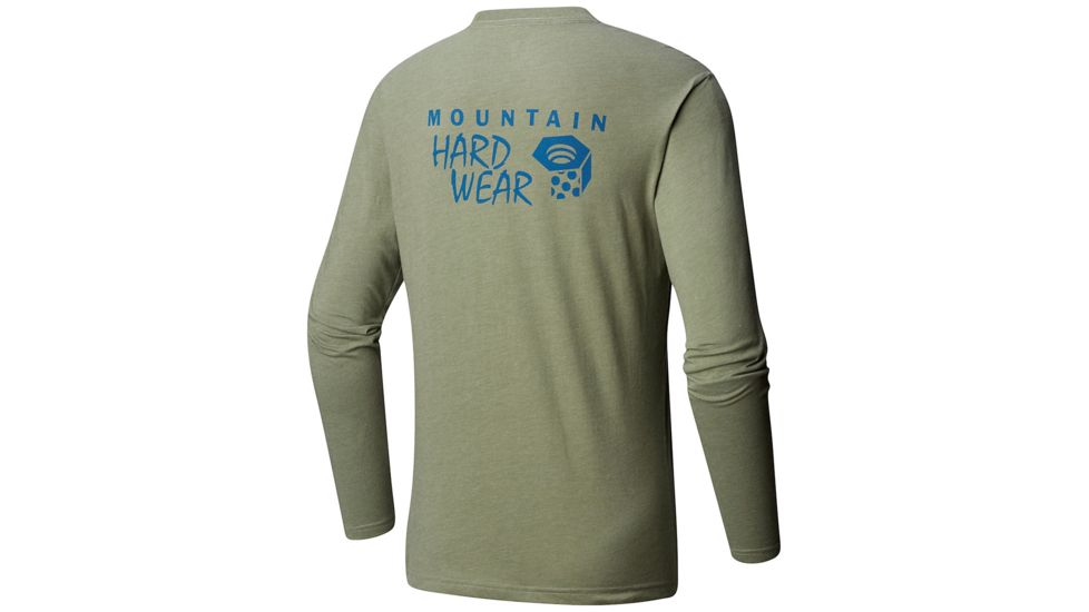 Mountain Hardwear MHW Logo Long Sleeve T - Mens, Heather Green Fade, Small, 1817791394-S