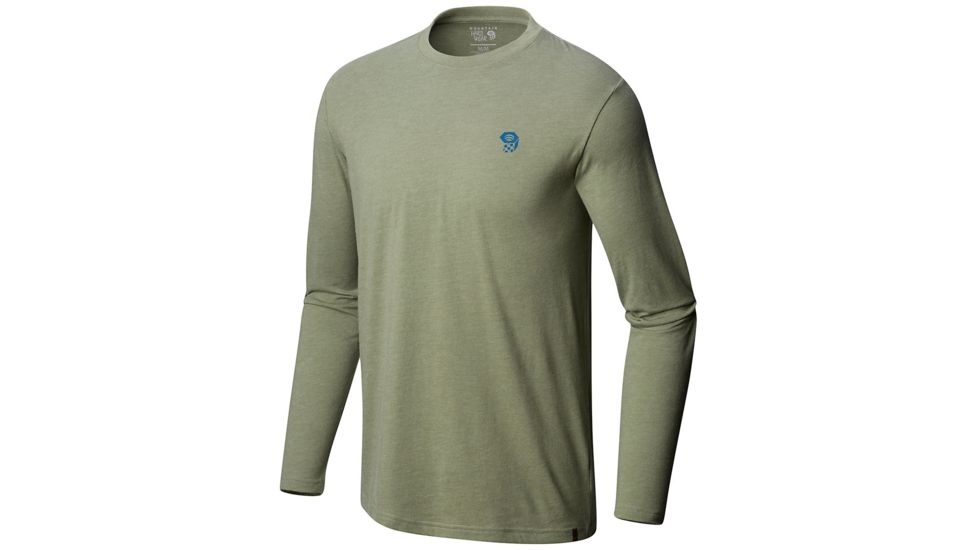 Mountain Hardwear MHW Logo Long Sleeve T - Mens, Heather Green Fade, Small, 1817791394-S