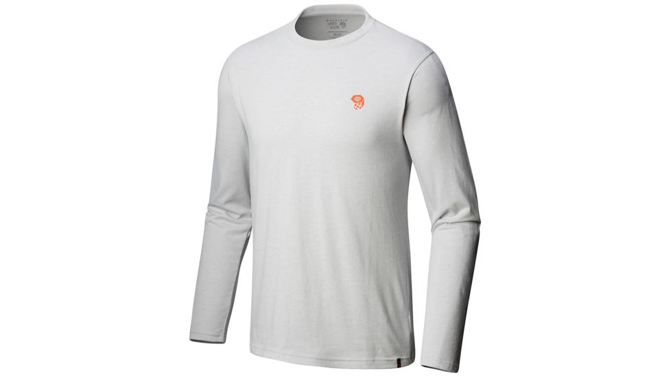 Mountain Hardwear MHW Logo Long Sleeve T - Mens, Heather Grey Ice, Small, 1817791064-S