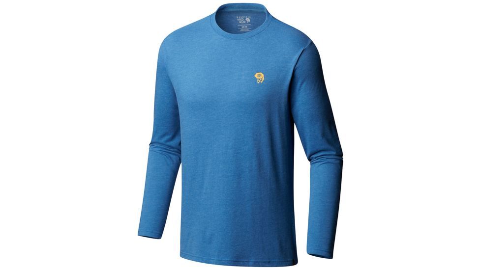 Mountain Hardwear MHW Logo Long Sleeve T - Mens, Heather Nightfall Blue, Small, 1817791489-S
