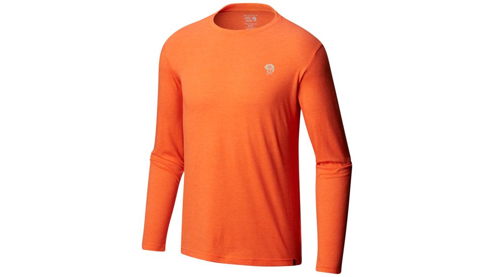 Mountain Hardwear MHW Logo Long Sleeve T - Mens, Heather State Orange, Medium, 1817791843-M