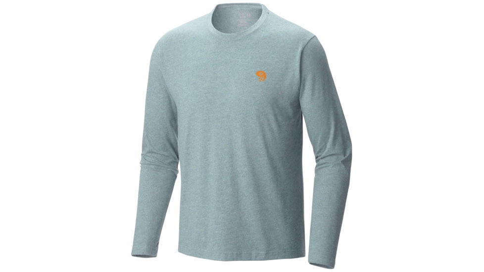 Mountain Hardwear MHW Logo Tee Long Sleeve - Men's-Heather Ice Shadow-Small