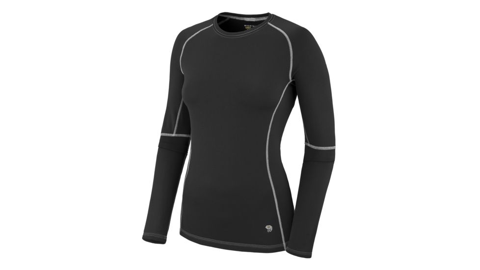 Mountain Hardwear Micro Power Stretch Long Sleeve Crew - Women's-Black-X-Small