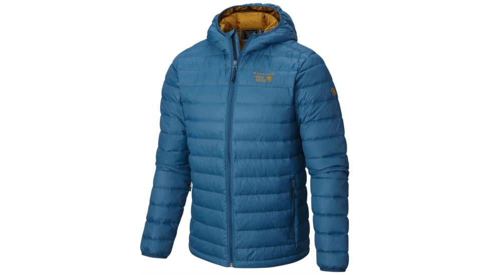 Mountain Hardwear Micro Ratio Hooded Down Jacket - Men's-Phoenix Blue/Underbrush-Medium