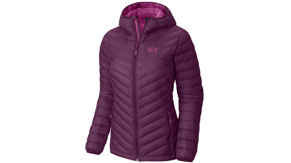 Micro Ratio Hooded Down Jacket - Womens-Dark Raspberry-Medium