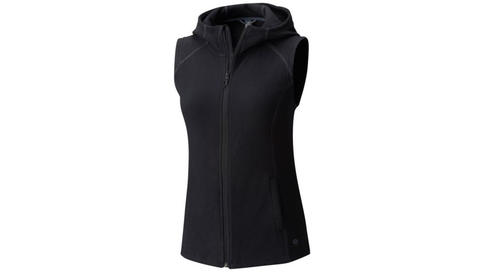 Mountain Hardwear MicroChill Hooded Fleece Vest - Womens, Black, Small, 1732861010-S