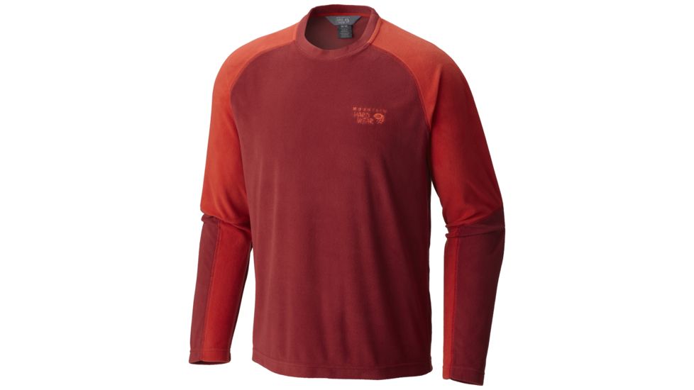 Mountain Hardwear Microchill Lite Long Sleeve Crew Shirt - Men's-Smolder Red-X-Large