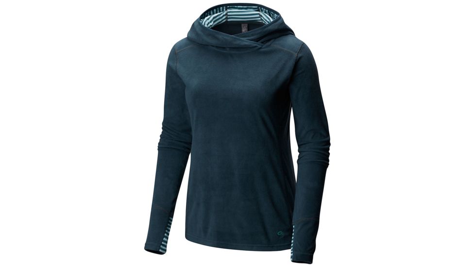 Mountain Hardwear MicroChill Lite Pullover Hoody - Womens, Blue Spruce, Extra Small, 1677621310-XS