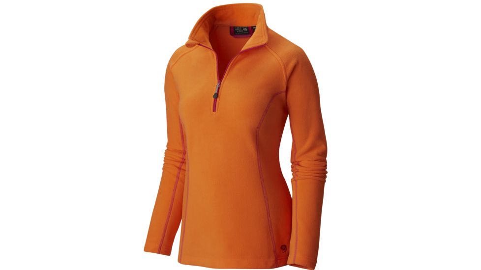 Mountain Hardwear MicroChill Zip T Long Sleeve Clearance - Women's-Small-Orange Zest