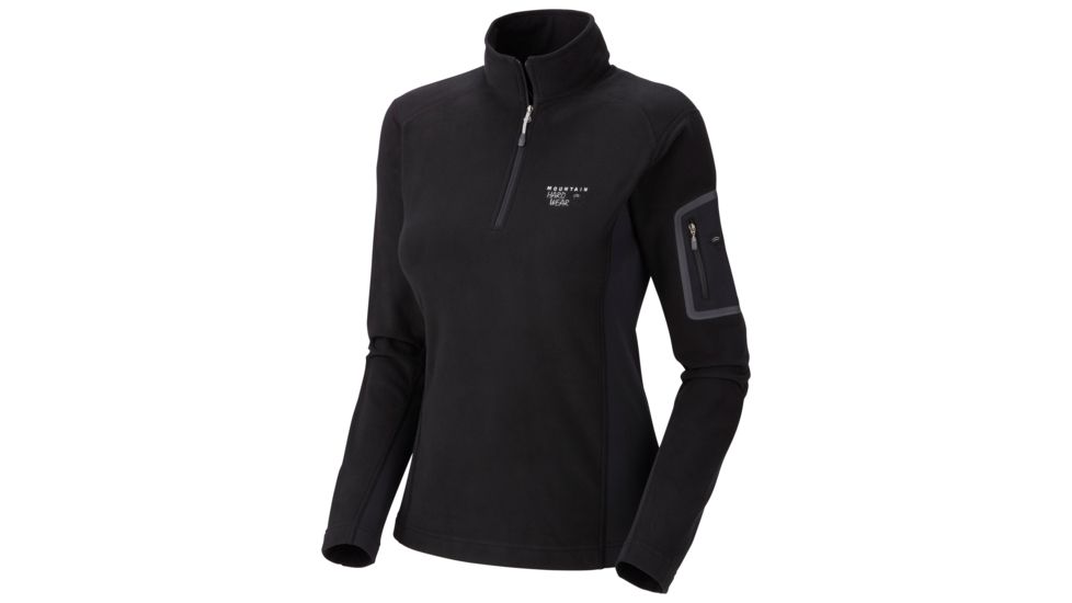 Mountain Hardwear Microstretch Zip T - Women's-Black-Large