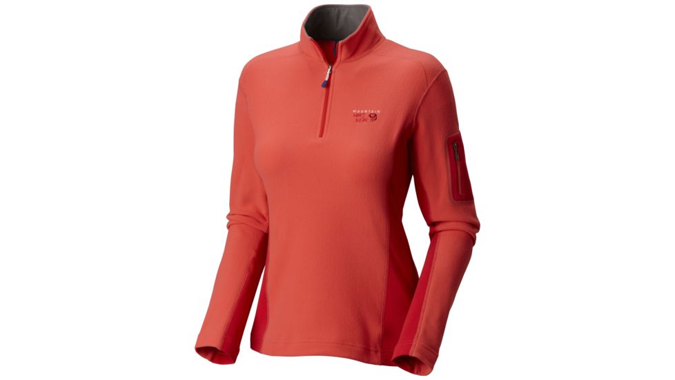 Mountain Hardwear Microstretch Zip T - Women's-Wild Melon/Red Hibiscus-Large