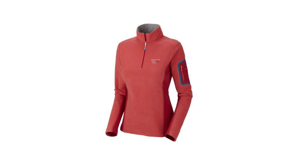 Mountain Hardwear Microstretch Zip T - Women's-Poppy/Ruby-Large