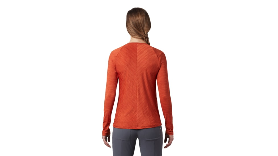 Mountain Hardwear Mighty Stripe Long Sleeve T - Womens, Dark Clay, Extra Small, 1847611840-XS