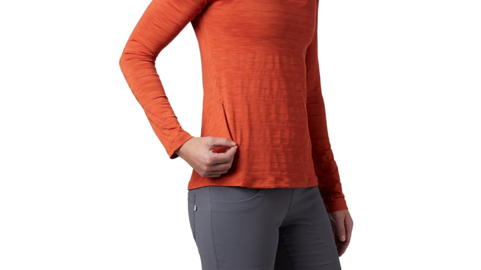 Mountain Hardwear Mighty Stripe Long Sleeve T - Womens, Dark Clay, Extra Small, 1847611840-XS