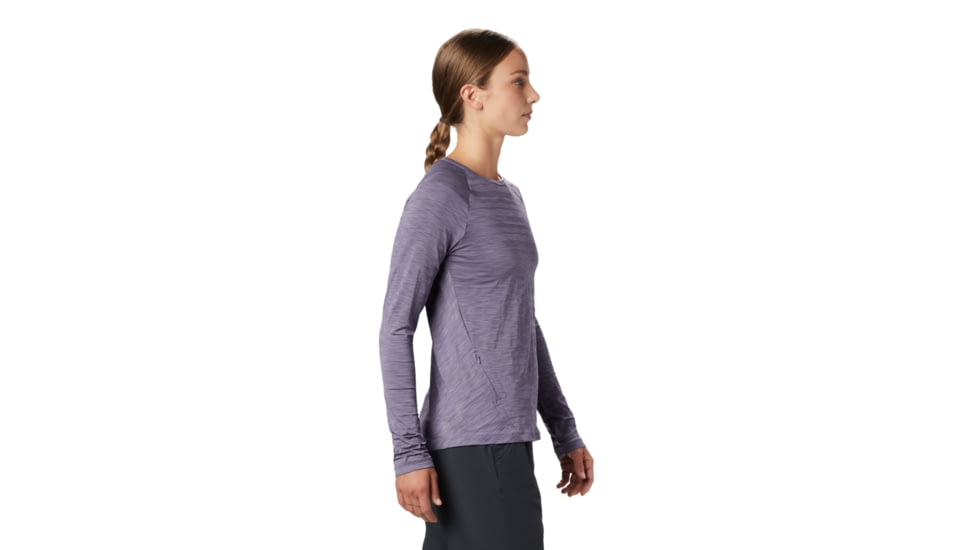 Mountain Hardwear Mighty Stripe Long Sleeve T - Womens, Dusted Sky, Extra Small, 1847611549-XS