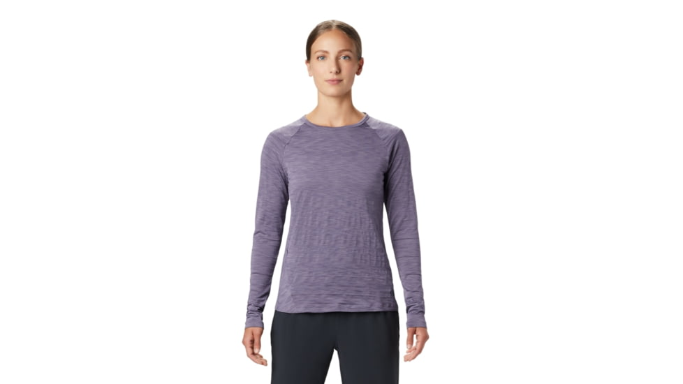 Mountain Hardwear Mighty Stripe Long Sleeve T - Womens, Dusted Sky, Extra Small, 1847611549-XS