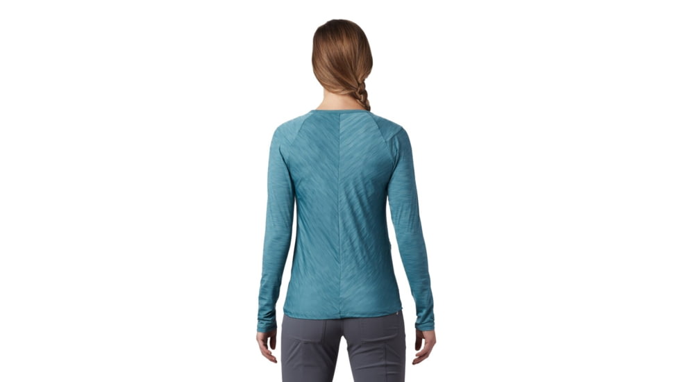 Mountain Hardwear Mighty Stripe Long Sleeve T - Womens, Washed Turq, Medium, 1847611447-M