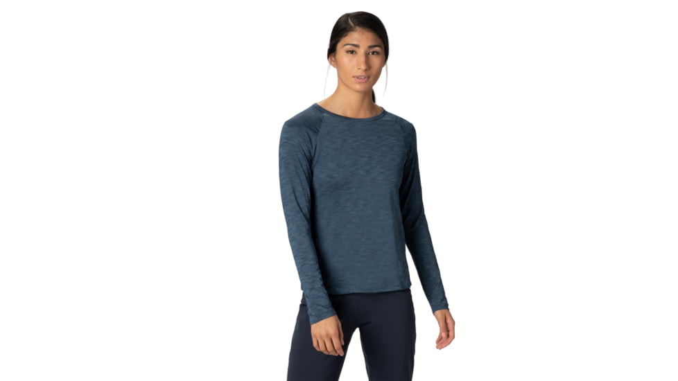 Mountain Hardwear Mighty Stripe Long Sleeve T - Womens, Zinc, Small, 1847611492-S