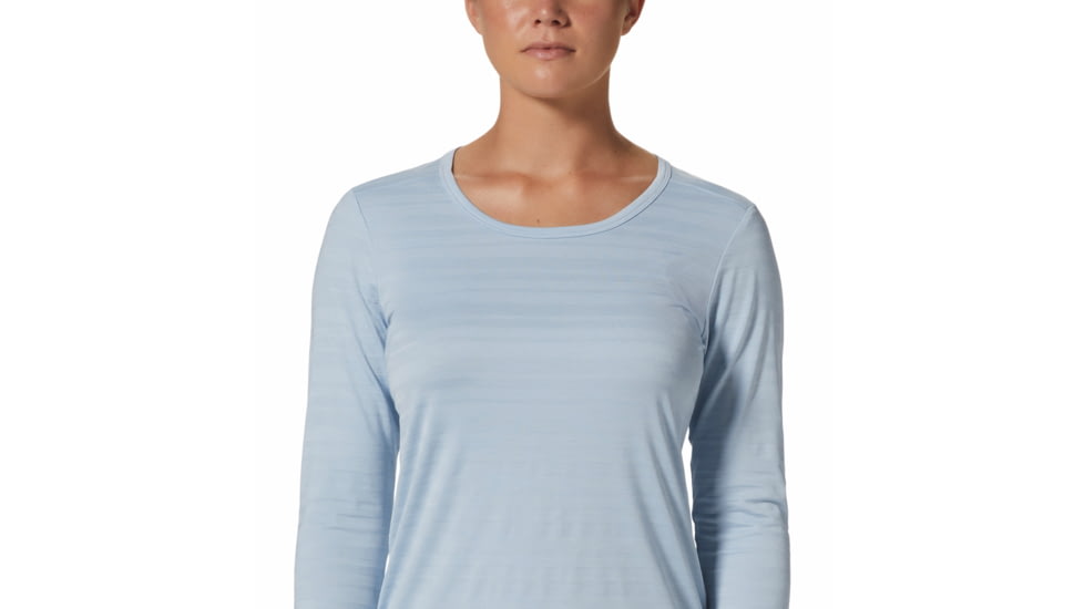 Mountain Hardwear Mighty Stripe Long Sleeve Top - Womens, Arctic Ice, Medium, 2027941495-Arctic Ice-M