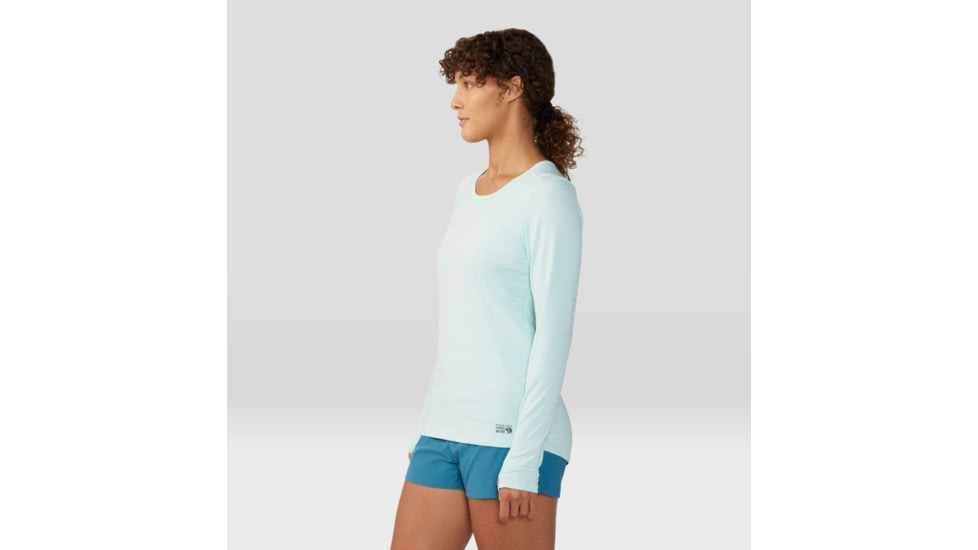 Mountain Hardwear Mighty Stripe Long Sleeve Top - Womens, Pale Ice, Small, 2027941428-S