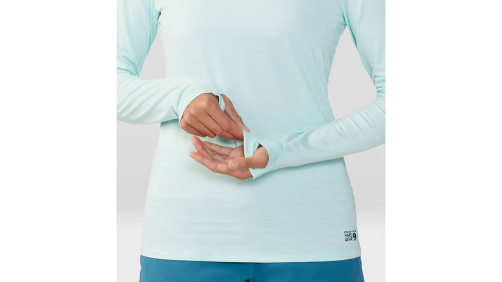 Mountain Hardwear Mighty Stripe Long Sleeve Top - Womens, Pale Ice, Small, 2027941428-S