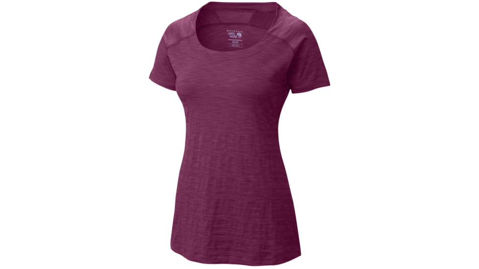 Mountain Hardwear Mighty Stripe Short Sleeve T - Women's-Red Plum-X-Large