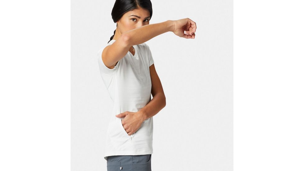 Mountain Hardwear Mighty Stripe Short Sleeve T - Womens, Fogbank, Medium, 1829631102-M