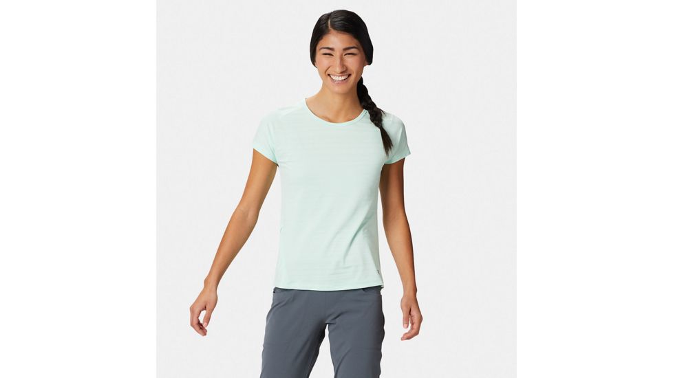 Mountain Hardwear Mighty Stripe Short Sleeve T - Womens, Pristine, Small, 1829631380-S