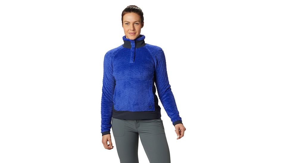Mountain Hardwear Monkey Fleece Pullover - Womens, Blue Print, Extra Large, 1824781516-XL