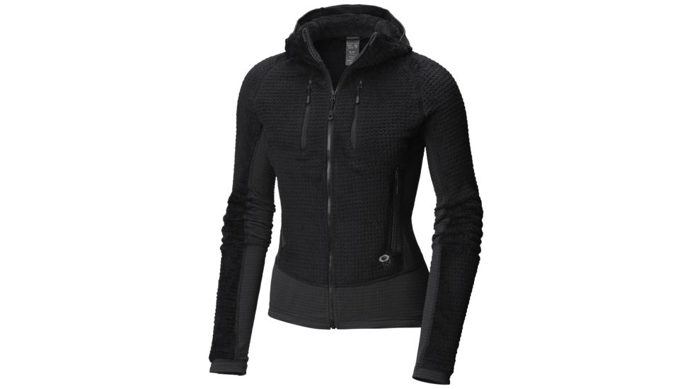 Mountain Hardwear Monkey Grid Hooded Fleece Jacket - Womens, Black, Large, 1792951010-L
