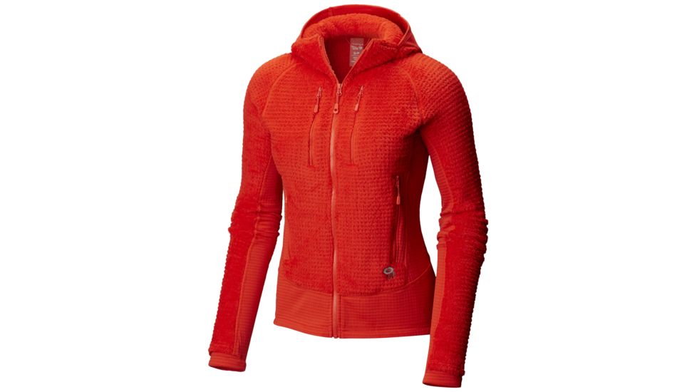 Mountain Hardwear Monkey Grid Hooded Fleece Jacket - Womens, Fiery Red, Small, 1792951636-S