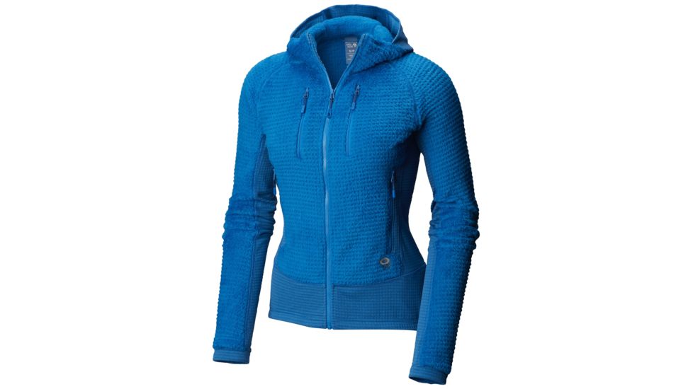 Mountain Hardwear Monkey Grid Hooded Fleece Jacket - Womens, Prism Blue, Medium, 1792951453-M